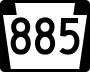 Pennsylvania Route 885 marker