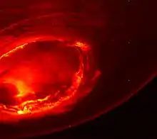 Infrared view of the southern aurora of Jupiter (27 August 2016)