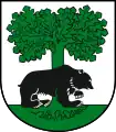 The coat of arms of Barwice, Poland