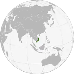 Republic of South Vietnam (dark green) after the Fall of Saigon.