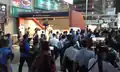 At 11 pm, a large number of police officers formed a line of defense and advanced towards Nathan Road