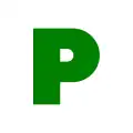 The P-plate (for probationary) used in the United Kingdom for newly qualified drivers