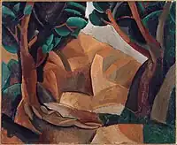 Pablo Picasso, 1908, Paysage aux deux figures (Landscape with Two Figures), oil on canvas, 60 x 73 cm, Musée Picasso, Paris