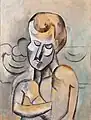 Pablo Picasso, 1909, Man with Arms Crossed, watercolor, gouache and charcoal on paper pasted on cardboard, 65.2 x 49.2 cm, Hermitage Museum, St. Petersburg