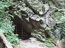 copper mine adit with bat gate in warren county, New Jersey