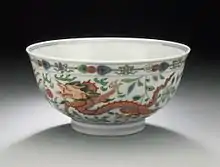 Bowl with red dragon, Qing dynasty