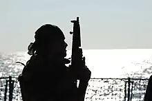 The Pakistan Navy SSGN abroad on PNS Babur with the CTF-151 in Arabian Sea in 2007.