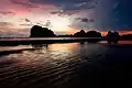 Silhouette of Pak Meng Beach, a part of Hat Chao Mai National Park and most renowned beach of the province