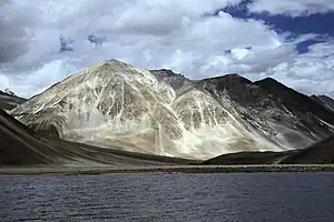 View of Pangong Tso from Spangmik (July 2004)