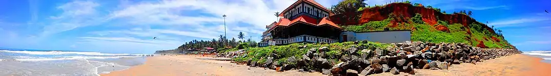 Panoramic view of Varkala beach cliff