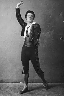 Pierre Vladimirov in the Pas de trois from Paquita. St. Petersburg, 1909