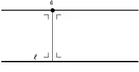 Property 3: Both l and m share a transversal line through a that intersect them at 90°.