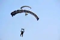 Pararescuemen from the 103rd RS, Westhampton Beach, NY, parachute into Carmeuse Calcite Quarry (Ex. Northern Strike 2018)