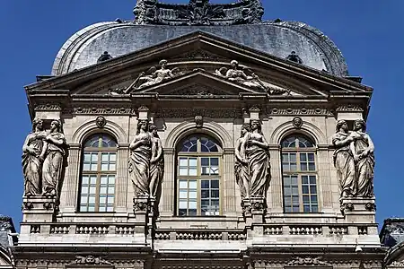 Caryatides on the Pavillon de l'Horloge by Jacques Sarazin, Louvre Palace (1639–40)