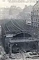 Work sites in the Place Saint-Michel and Boulevard Saint-Andre before the sinking