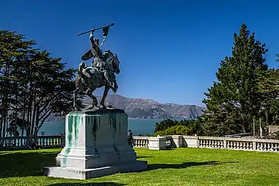 El Cid Campeador by Anna Hyatt Huntington (1927), on the grounds of the palace, facing the Golden Gate.