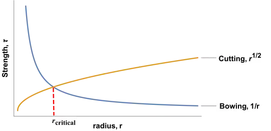 Figure 1. The competition between cutting and bowing.