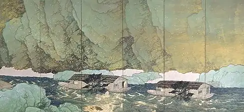 Right panel of the Parting Spring (行く春, Yuku Haru), 1916. Important Cultural Property, National Museum of Modern Art, Tokyo.