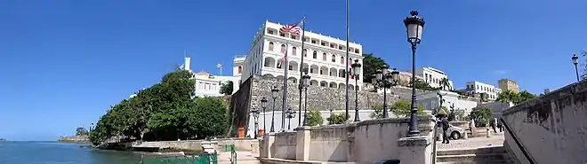 View of La Fortaleza and La Concepción Bastion from the western end of La Princesa.