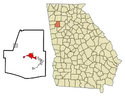 Location in Paulding County and the state of Georgia