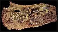 Tatooes of the warrior excavated at Pazyryk, with zoomorphic symbols, 5th-4th century BCE.