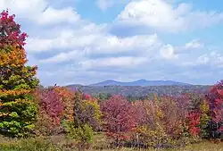 Table and Peekamoose mountains, the southernmost of the Catskill High Peaks, dominate the view in the town's higher ground.