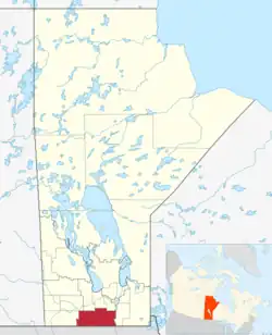 Map of the Pembina Valley Region of Manitoba.