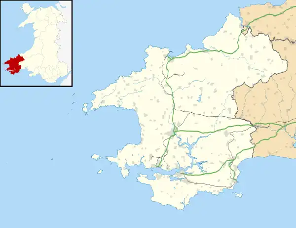 Jeffreyston is located in Pembrokeshire