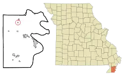 Location of Homestown, Missouri