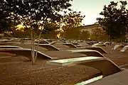 The Pentagon 9/11 Memorial, a tribute to the lives lost in the Flight 77's collision with the Pentagon in the  September 11 attacks, which killed 125 people in the Pentagon and all 64 on board Flight 77