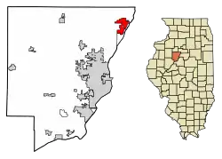 Location of Chillicothe in Peoria County, Illinois.