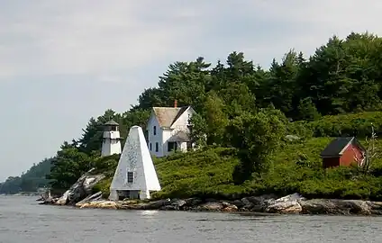 L-R: Light, Bell Tower, Keepers' Quarters, Oil House