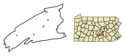 Location of Landisburg in Perry County, Pennsylvania.