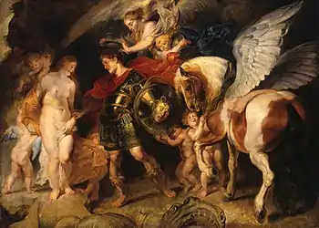 Peter Paul Rubens, Perseus and Andromeda, c. 1622, showing the moment that Perseus and Pegasus free Andromeda