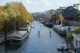 Île Saint-Germain, Seine River and Val de Seine business district in the background