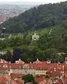 The garden visible on Petřín Hill