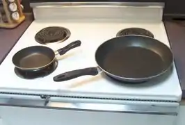 Large and small skillets