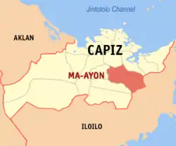 Map of Capiz with Ma-ayon highlighted