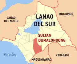 Map of Lanao del Sur with Sultan Dumalondong highlighted