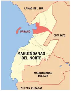 Map of Maguindanao del Norte with Parang highlighted