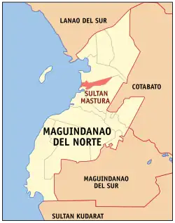 Map of Maguindanao del Norte with Sultan Mastura highlighted