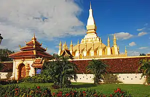  A gold-covered Buddhist stupa