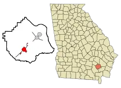 Location in Pierce County and the state of Georgia