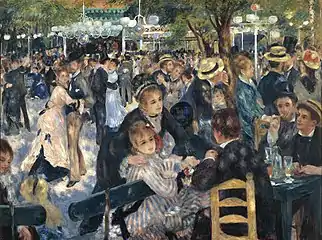 Dance at Le moulin de la Galette, by Pierre-Auguste Renoir, 1876, oil on canvas, height: 131 cm, Musée d'Orsay (Paris)