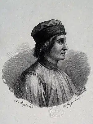 Nineteenth-century engraved portrait of de' Crescenzi after Antonio Muzzi