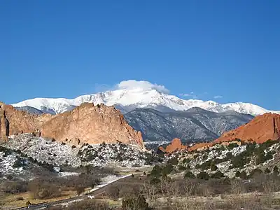 Pikes Peak is the highest peak of the Southern Front Range. The mountain was the inspiration for "America the Beautiful".