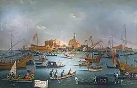 Gabriele Bella (il doge di venezia sul bucintoro a san niccolò)