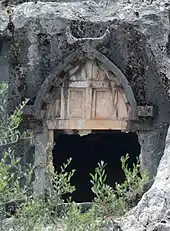 Ogival rock-cut tomb at Pinara, 4th century BC