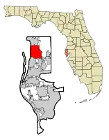 Location in Pinellas County and the state of Florida