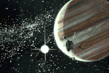 Artist's concept of Pioneer 10 near Jupiter